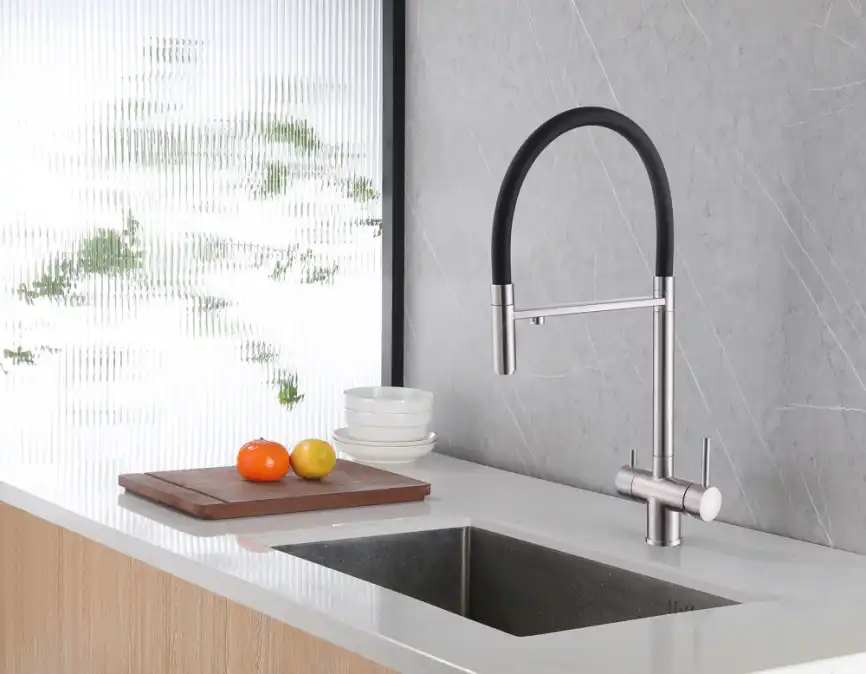 Смеситель для кухни Abber Wasser Kreis AF81141 с подключением к фильтру с питьевой водой, Хром фото 2