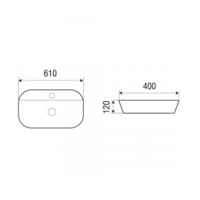 Раковина накладная Azario 610х400х120 AZ-2203, цвет Белый фото 3