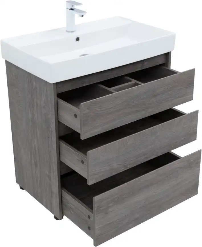 Тумба под раковину Aquanet Nova Lite 75 дуб рошелье (3 ящика) 302473 фото 5