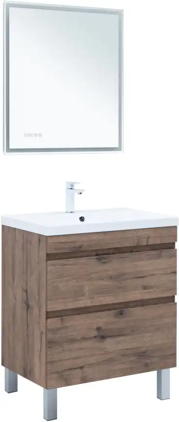 Тумба под раковину Aquanet Нота New 75 напольная, дуб веллингтон табак, 344142 фото 7