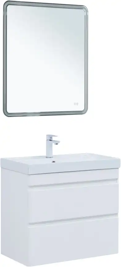 Тумба под раковину Aquanet Слим 80 белый сатин, 346049 фото 7