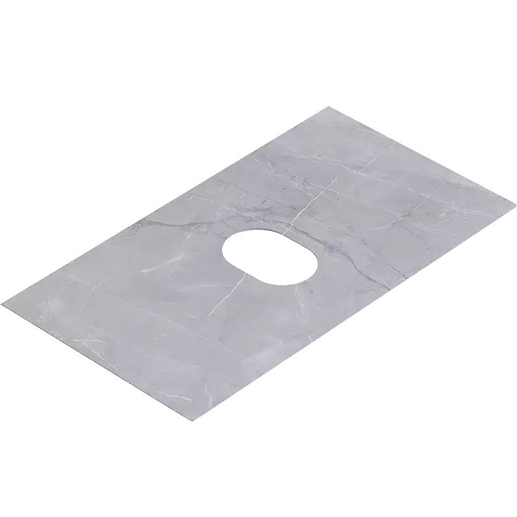 Тумба с раковиной подвесная Aqwella Geometria 80 GE01082GRM+STG814X476GS, со столешницей серый камень, цвет серый фото 4