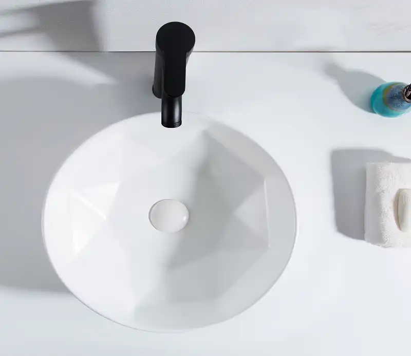 Раковина накладная CeramaLux 410х410х140 9425, цвет Белый фото 9