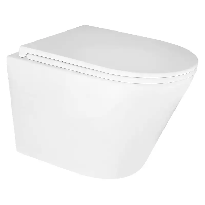 Подвесной унитаз безободковый Azario Teramo  AZ-0053 , с сидением микролифт, цвет белый фото 1