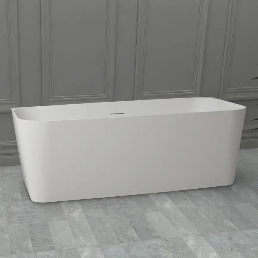 Ванна  Abber Stein 170х75 AS9617 из искусственного камня, Белая матовая фото 1