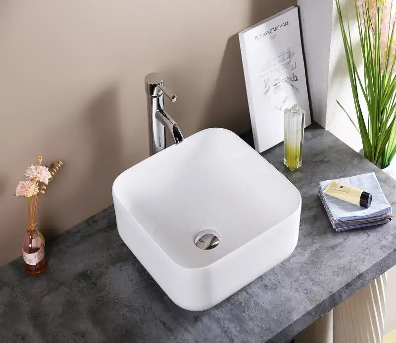 Раковина накладная CeramaLux 390х390х140 D1303, цвет Белый фото 3