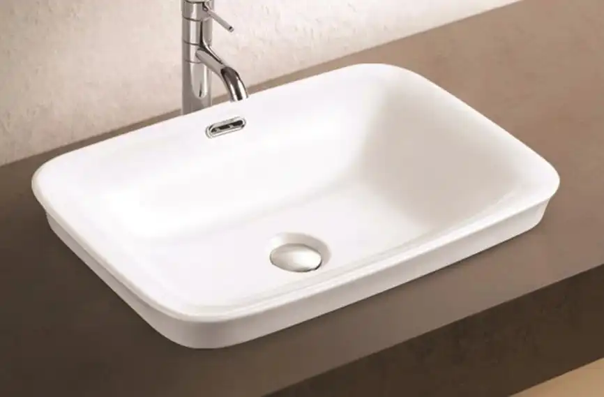 Умывальник CeramaLux 78444 600х410х155 Полувстраиваемая цвет Белый фото 1