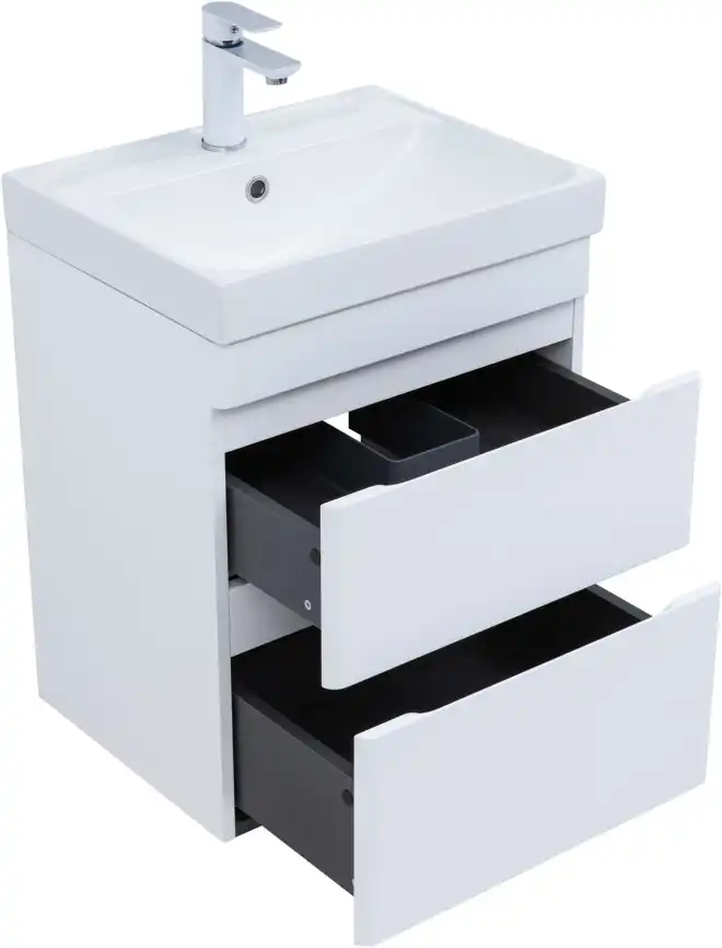 Тумба под раковину Aquanet Слим 50 белый сатин, 346046 фото 4