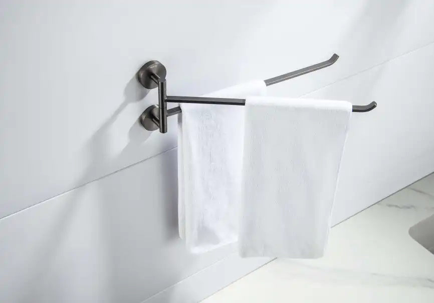 Держатель полотенец Aquatek Бетта AQ4613BGM двойной, Оружейная сталь фото 3