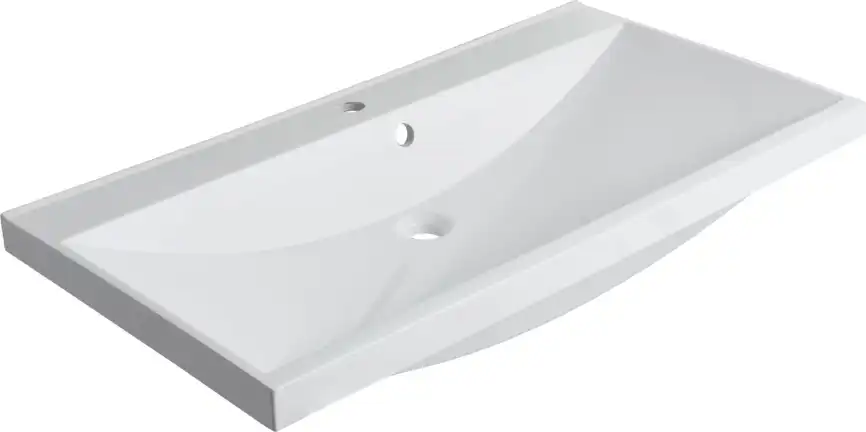 Раковина Aquanet Нота 90 284114 прямоугольная, Белая глянцевая фото 7