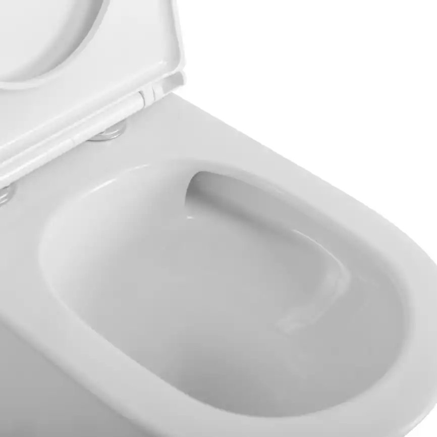 Унитаз-моноблок BelBagno TRE-TOR BB673CP-MN-TOR/SC, безободковый, со смывом Торнадо, с сиденьем микролифт, Белый фото 5
