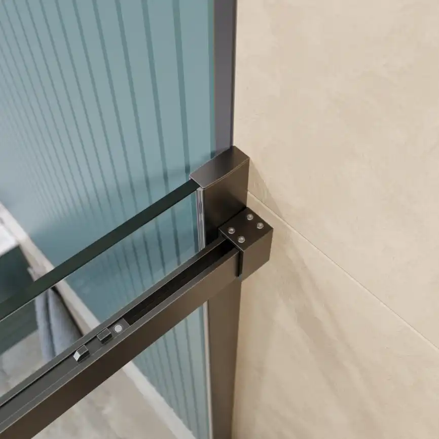 Душевая дверь BelBagno SOFT_CLOSE-2-BF-1-180-C-GM стекло прозрачное, профиль Оружейная сталь фото 5