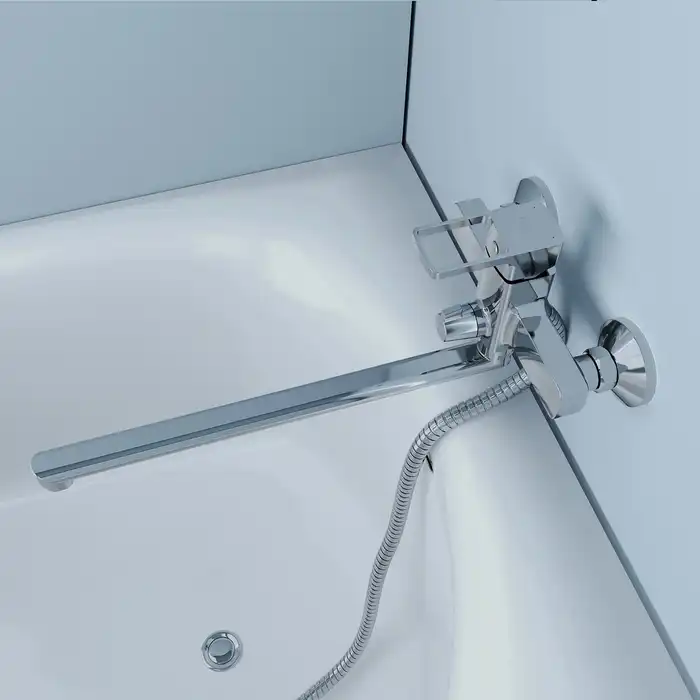 Смеситель для ванны IDDIS Bild BILSB00i10WA с длинным изливом цвет, Глянцевый хром фото 13