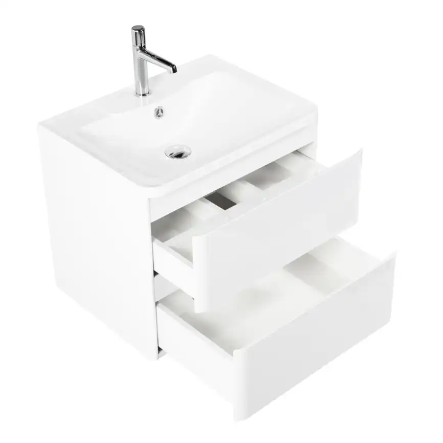 Тумба под раковину BelBagno ALBANO-600-2C-SO-BL подвесная Bianco Lucido фото 8