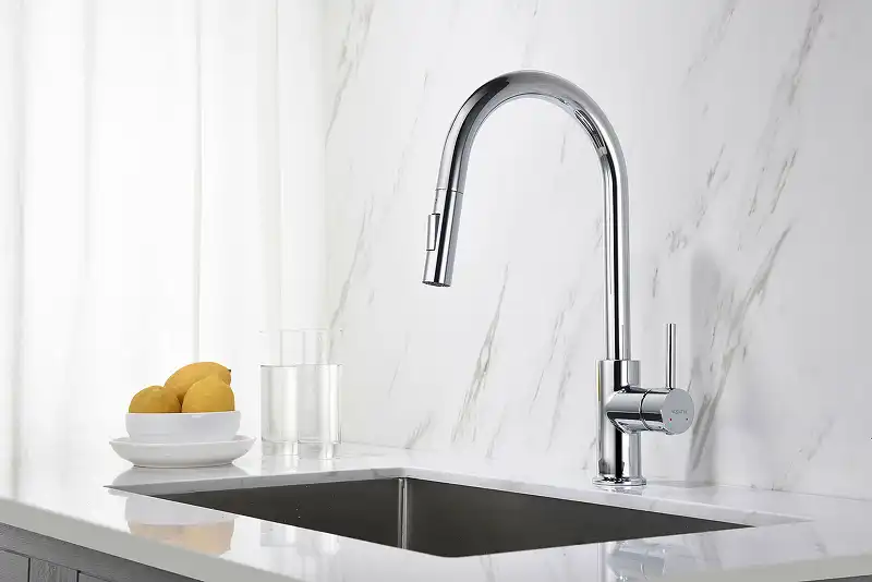 Смеситель для кухни Aquatek Европа AQ1384CR с выдвижной лейкой, Хром фото 3