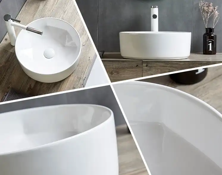 Раковина накладная CeramaLux 410х410х140 9425, цвет Белый фото 8