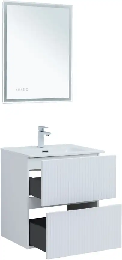 Тумба под раковину Aquanet Джейн 2.0 60 белый сатин фото 8