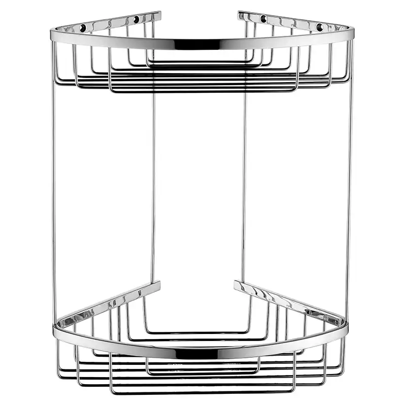 Полка угловая AVS Cesta, 20х20 см, хром, двухъярусная фото 1