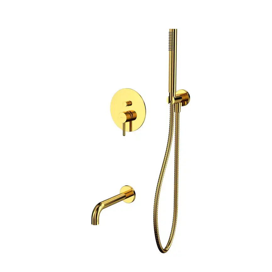 Душевая система для ванны WHITECROSS Y gold YSET06GL, скрытого монтажа, Золото глянцевое фото 1