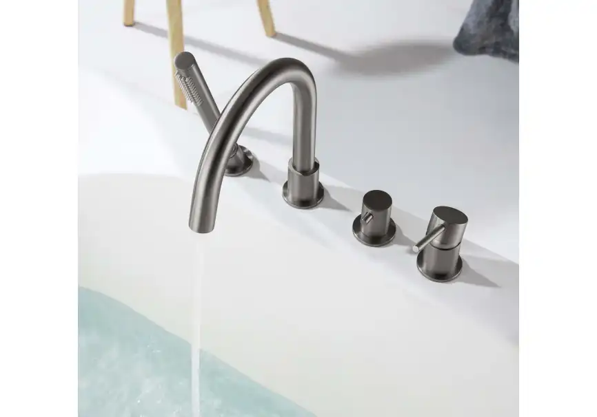 Смеситель на борт ванны Aquatek Европа AQ1348BGM, Оружейная сталь фото 5