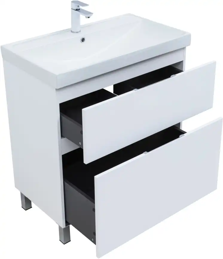 Тумба под раковину Aquanet Алвита New 80 напольная, белый матовый, 344134 фото 8