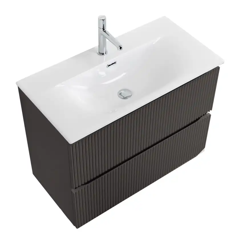 Тумба под раковину BelBagno UNO-MINI-800-2C-SO-GSO подвесная, Темно-Серый Матовый фото 3
