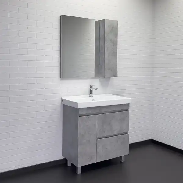Тумба с умывальником Comforty Осло 80Н Бетон светлый, 00-00012959 фото 5