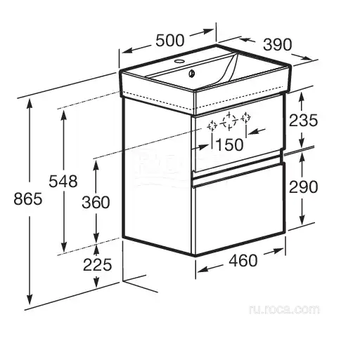 Тумбы под раковину Roca Oleta 50 A857638515 подвесная, цвет, Капучино фото 8