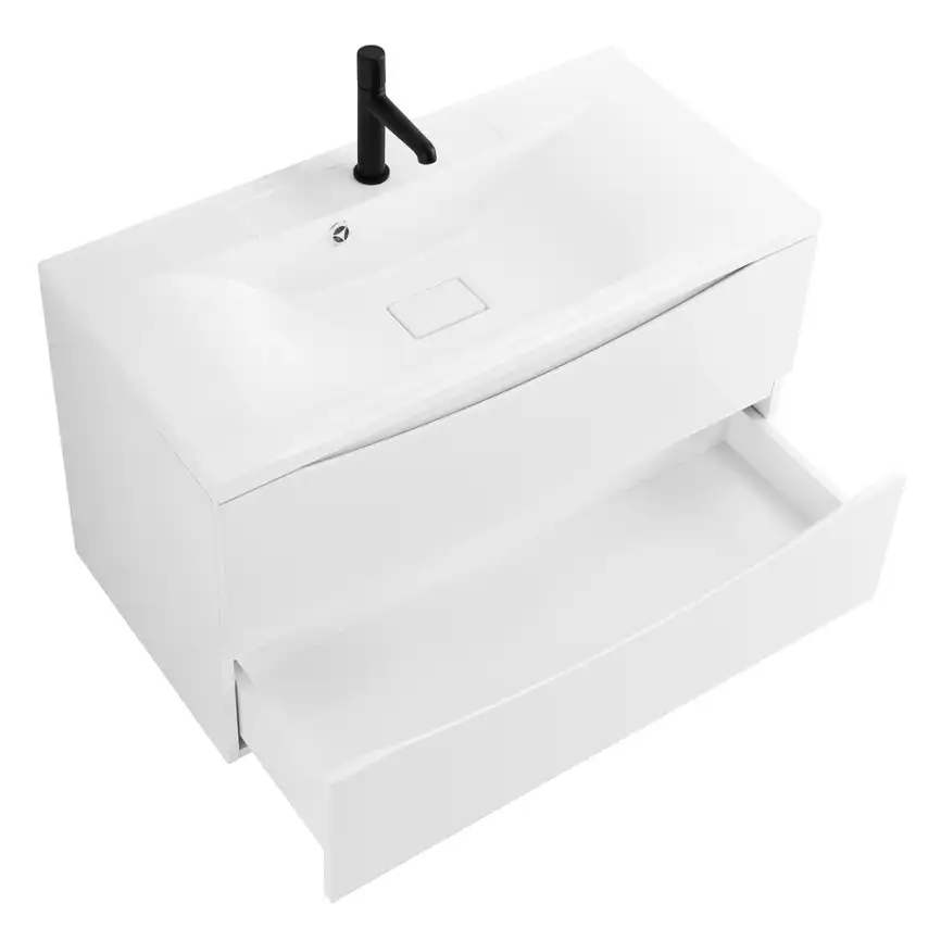 Тумба под раковину BelBagno MARINO-800-2C-SO-BL-P подвесная Bianco Lucido фото 7