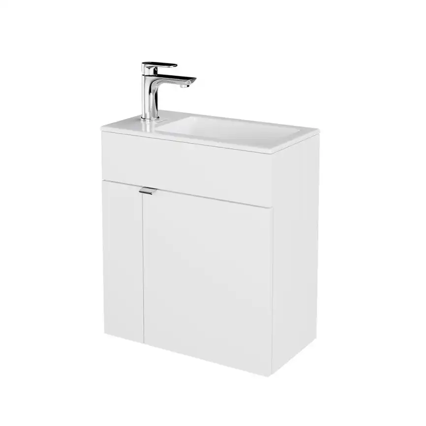 Тумба под раковину Kerama Marazzi LATO 50 см, LAT.50.1\WHT подвесная, Белая глянцевая фото 1