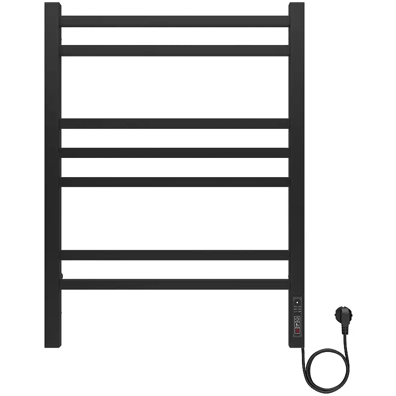 Полотенцесушитель электрический 50х70 Aquatek Альтаир П7 AQ EL KP0770BL, диммер справа, Черный матовый фото 8