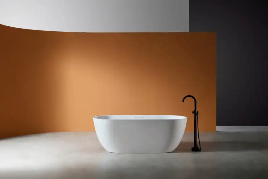 Ванна  Abber Frankfurt 170х75 AM9941 из искусственного камня, Белая матовая фото 2