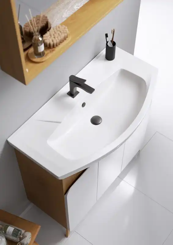 Тумба с раковиной напольная Aqwella Basic 70 см, BAS0107DZ, цвет Дуб золотой фото 5