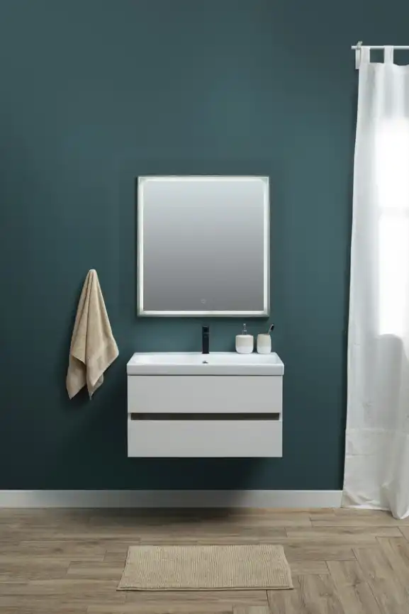 Зеркало Aquanet Nova Lite 75х80 242258 с подстветкой, сенсорный выключатель, Дерево темное фото 7