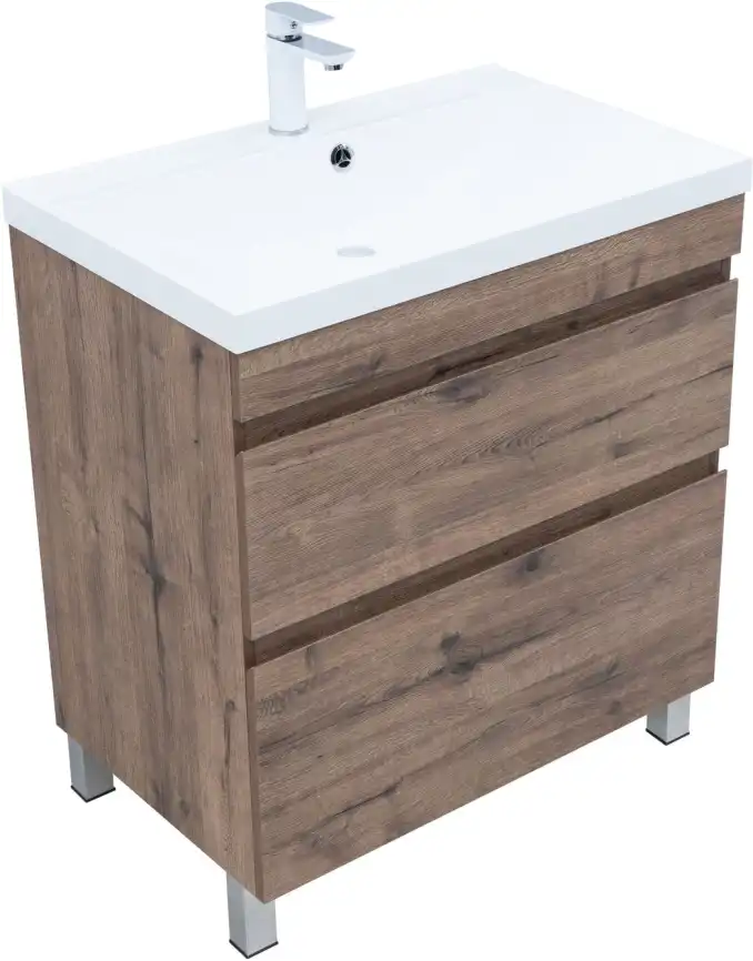 Тумба под раковину Aquanet Нота New 75 напольная, дуб веллингтон табак, 344142 фото 5