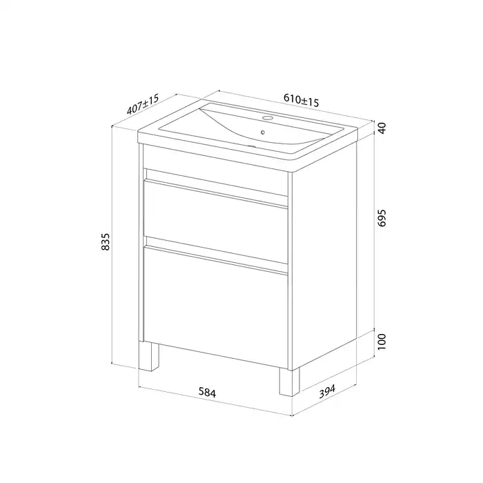 Тумба с раковиной IDDIS Zodiac X 60, напольная, Белая, ZDX60WFi95K фото 13