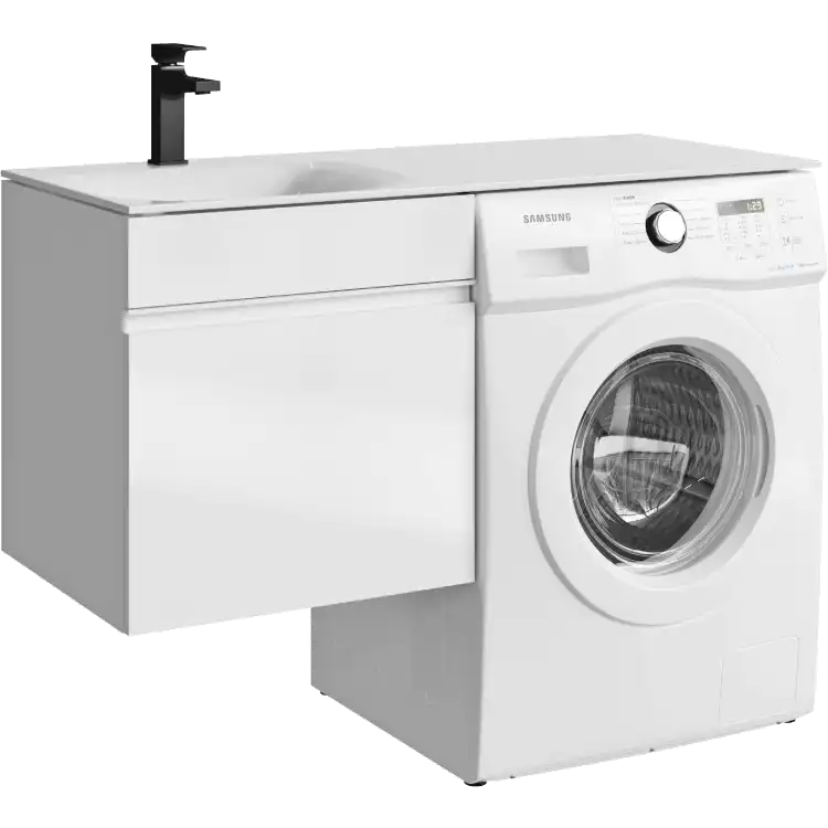 Тумба с раковиной подвесная Aqwella Duet 115 см, DU01051L, цвет Белый фото 1