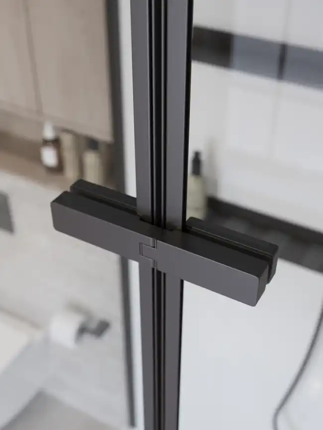 Душевая кабина BelBagno UNO-CAB-A-1-90-C-NERO-Bi-TOP-L , левая, профиль черный матовый фото 8