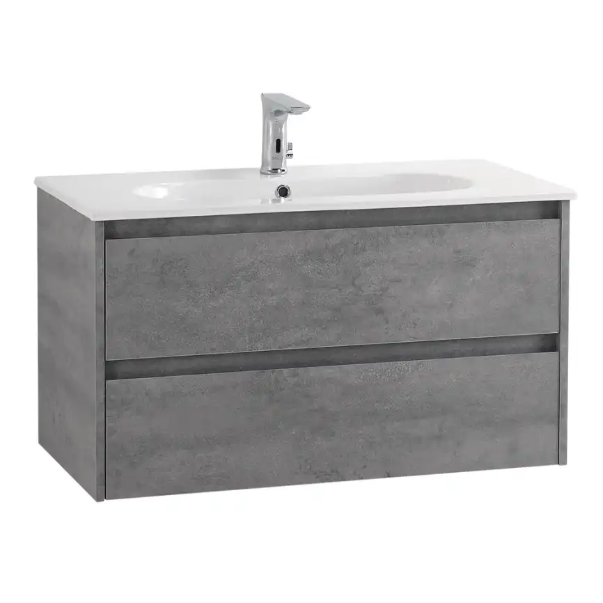 Тумба под раковину BelBagno KRAFT-900-2C-SO-CG подвесная Cemento Grigio фото 1