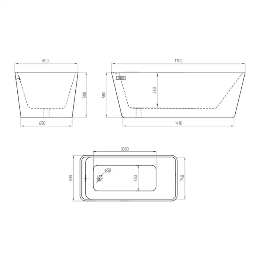 Акриловая ванна AVS Кардея 170х80 807-0008-WG, белая фото 7