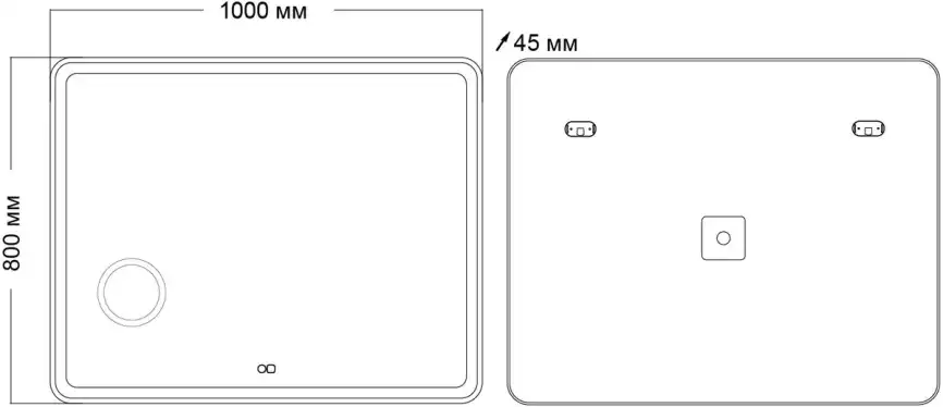 Зеркало Grossman Leo 100х80 1610080 с подстветкой, сенсорный выключатель, с подогревом фото 2