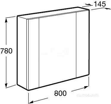 Зеркальный шкаф Roca Ronda 80 ZRU9302970 с подсветкой, Антрацит / Белый глянец фото 8