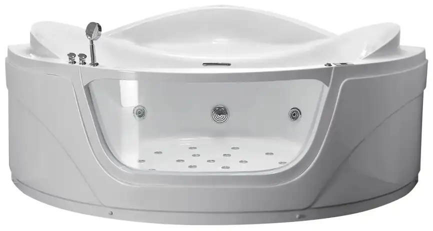 Акриловая ванна Gemy G9247 K 165х165 с гидромассажем, угловая фото 1