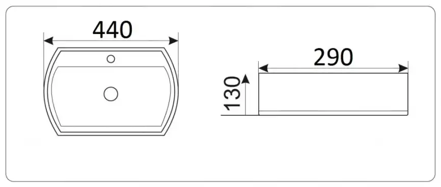 Умывальник CeramaLux 9293 440х290х130 цвет Белый фото 6