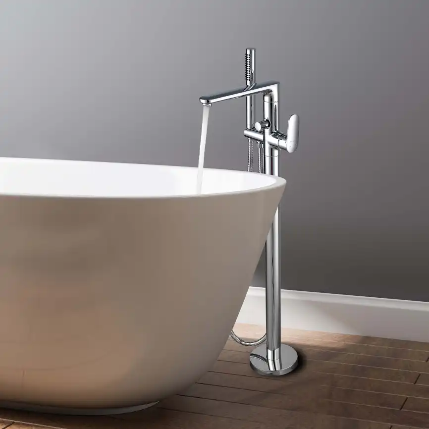 Напольный смеситель для ванны Aquatek Ника AQ1845CR, Хром фото 10