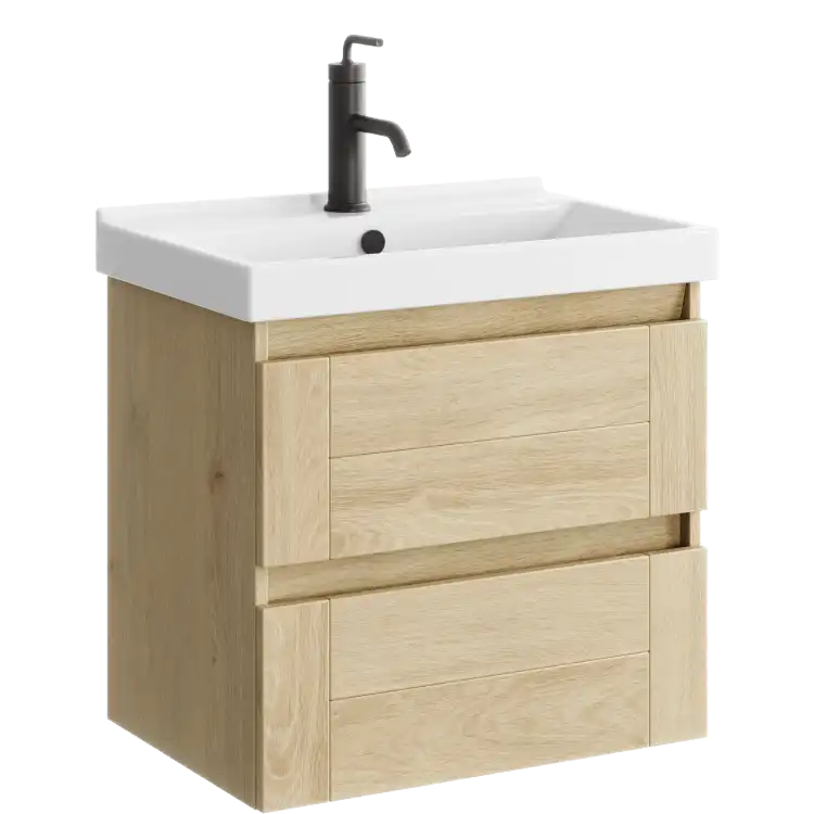 Тумба с раковиной подвесная Aqwella Astrid 60 см, AST0106DD, цвет Дуб Давос фото 1