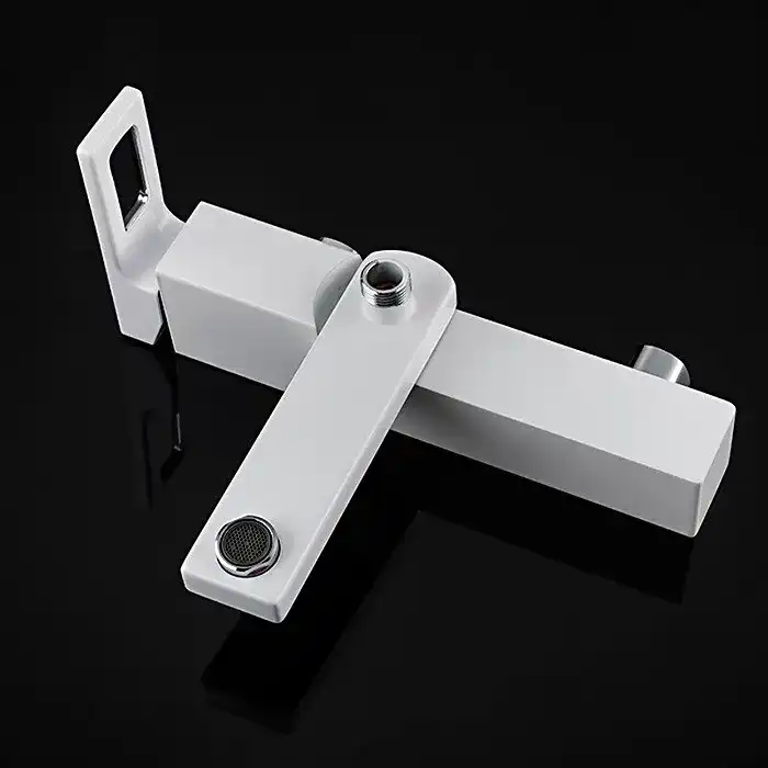 Смеситель для ванны Gappo G3217-8  с коротким изливом, Белый / Хром фото 4