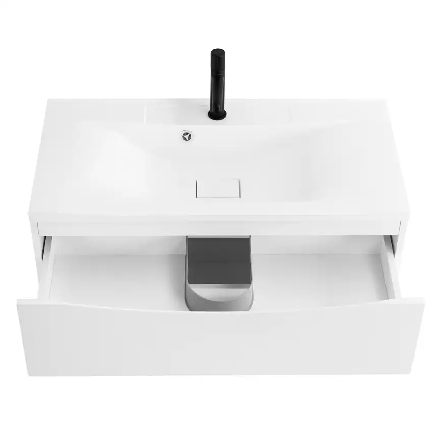 Тумба под раковину BelBagno MARINO-1000-2C-SO-BL-P подвесная Bianco Lucido фото 8