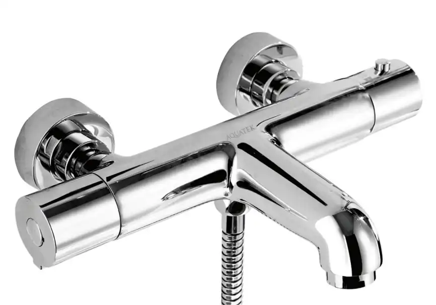 Смеситель для ванны Aquatek Вега AQ1043CR, термостатический, с коротким изливом, Хром фото 1