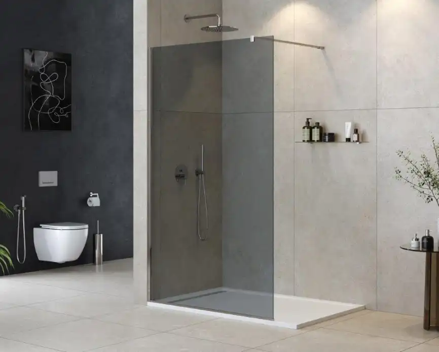 Душевая перегородка CEZARES LIBERTA-L-1-120-120-GR-Cr стекло Тонированное (графит), профиль Хром фото 1